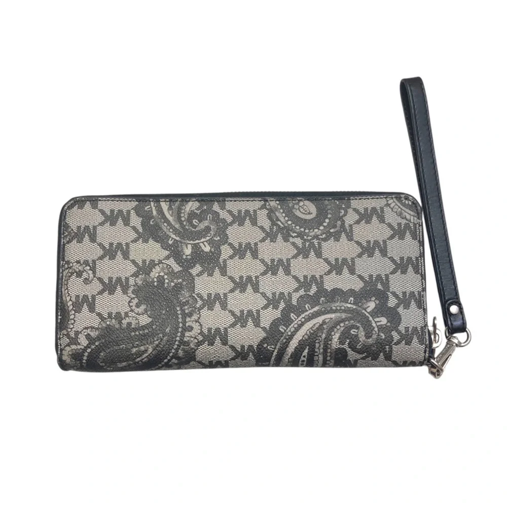 Michael kors jet set paisley large zipper clutch wristlet wallet